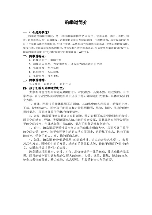 跆拳道简介