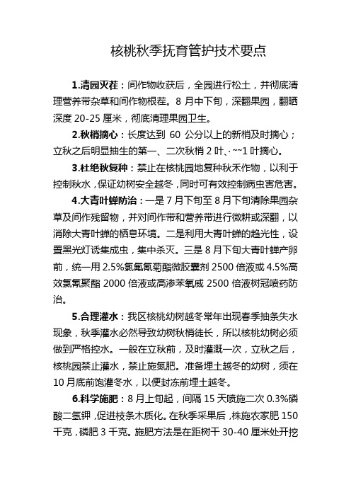 核桃秋季抚育管护技术要点
