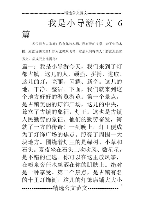 我是小导游作文6篇