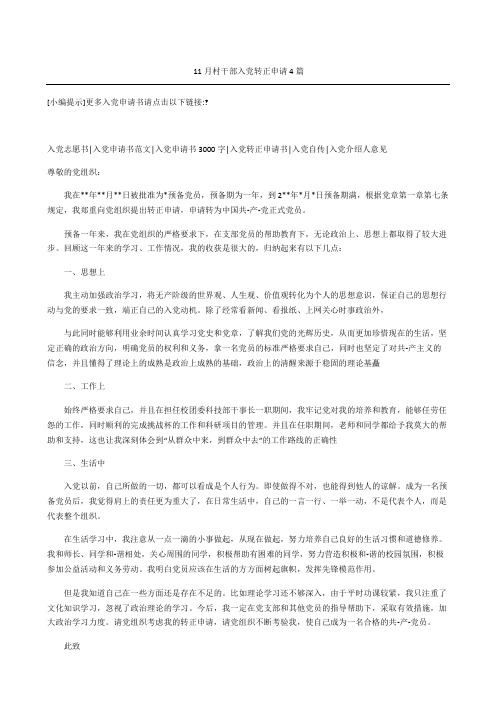 村干部入党转正申请篇