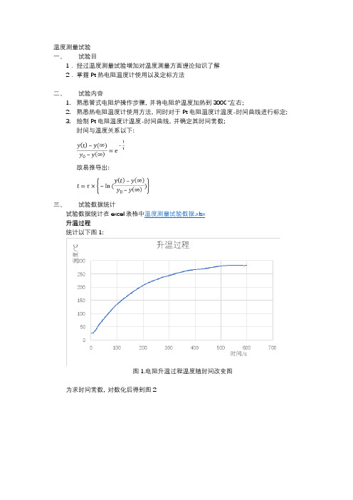 2021年温度测量实验报告