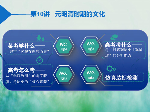 高考历史总复习通史版课件第10讲 元明清时期的文化