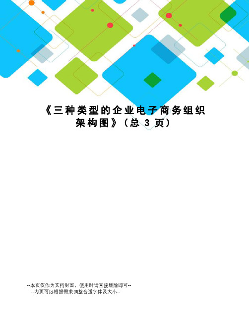 三种类型的企业电子商务组织架构图