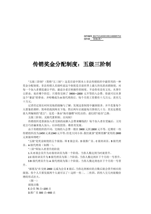 深析传销模式、资金分配