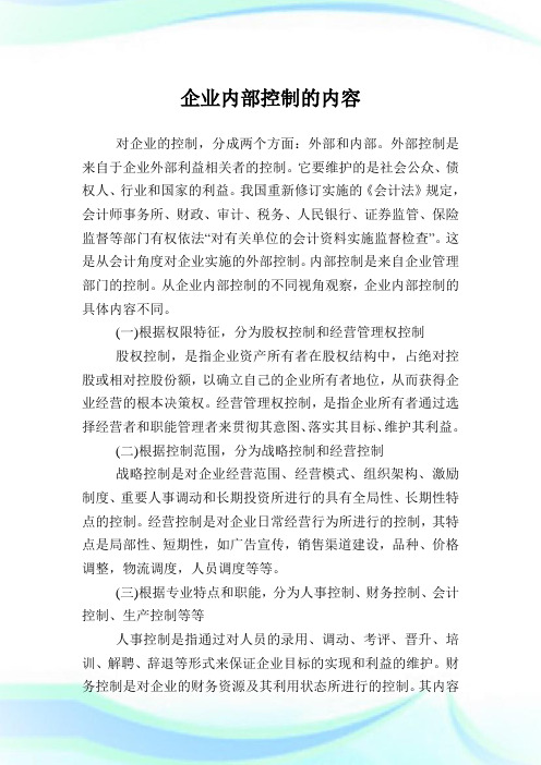企业内部控制的内容.doc