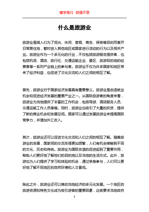 什么是旅游业