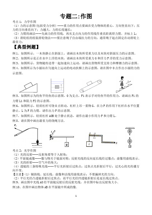 苏科物理中考复习专题2作图