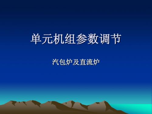 单元机组参数调节