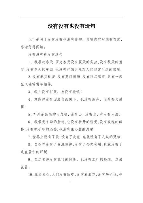 没有没有也没有造句