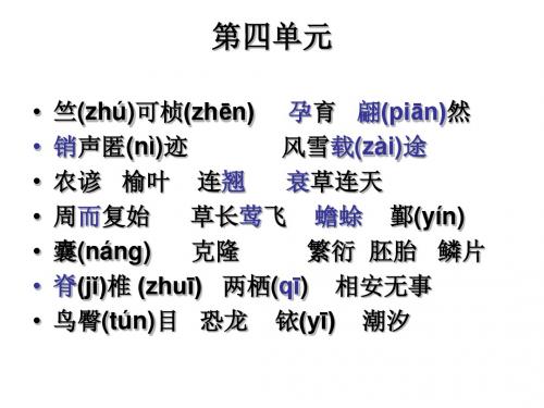 八年级上册语文 第四单元复习  课件