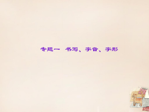 辽宁省2020中考语文专题复习 专题一 书写、字音、字形课件