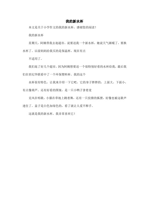 我的新水杯_小学作文