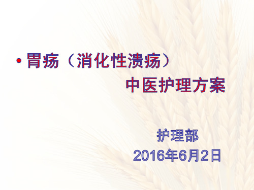 胃疡(消化性溃疡)中医护理方案  ppt课件