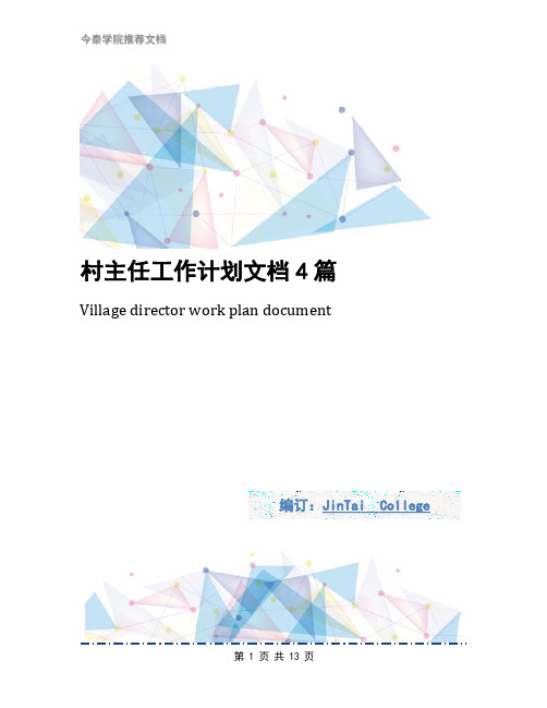 村主任工作计划文档4篇
