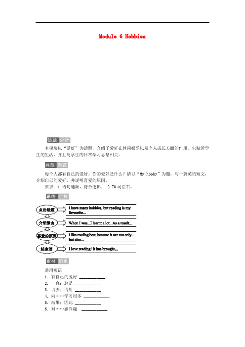 八年级英语下册Module6Hobbies模块主题写作六练习(新版)外研版