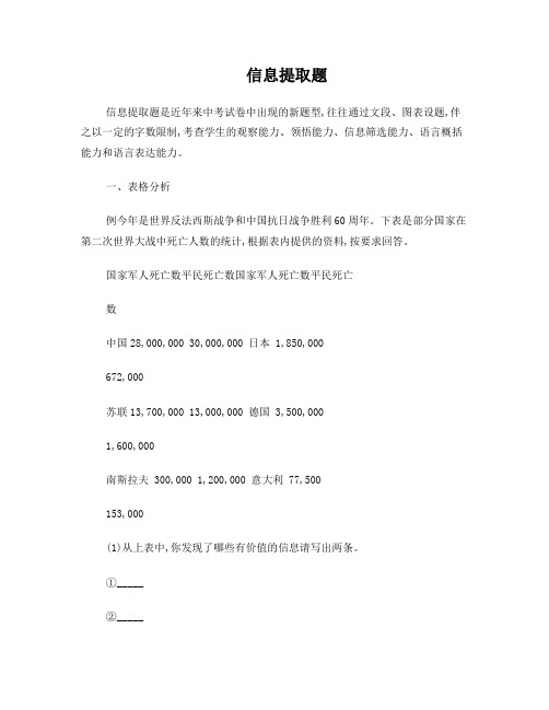 最新人教版八年级信息提取题及解题技巧