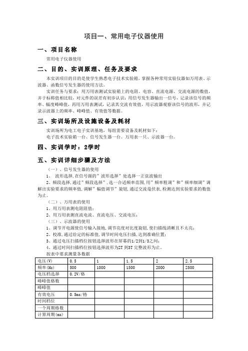 模电实验项目1