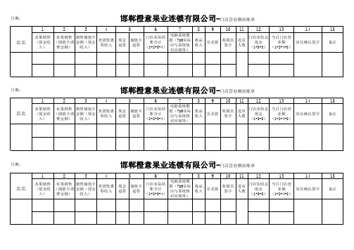 水果表格
