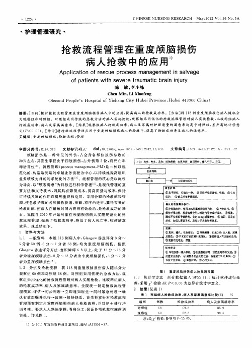 抢救流程管理在重度颅脑损伤病人抢救中的应用