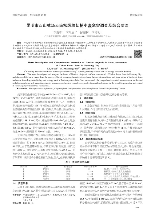 昆明市西山林场云南松纵坑切梢小蠹危害调查及综合防治