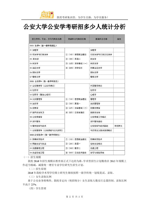公安大学公安学考研招多少人统计分析