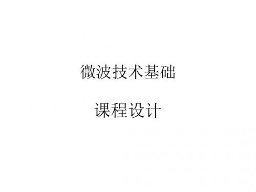 微波技术课程设计