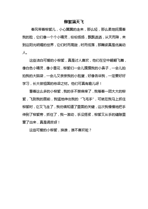 四年级作文：柳絮满天飞作文350字
