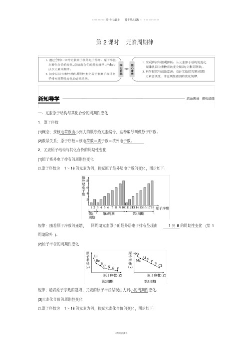 高中化学专题1第一单元原子核外电子排布与第2课时学案苏教版必修2(2)