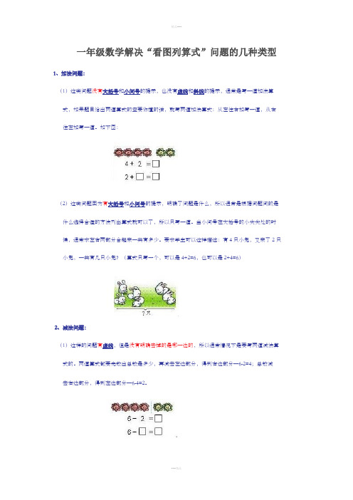 一年级数学解决“看图列算式”问题的几种类型
