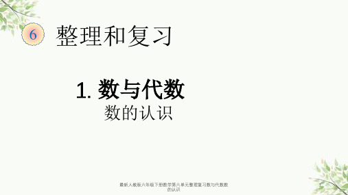 最新人教版六年级下册数学第六单元整理复习数与代数数的认识课件