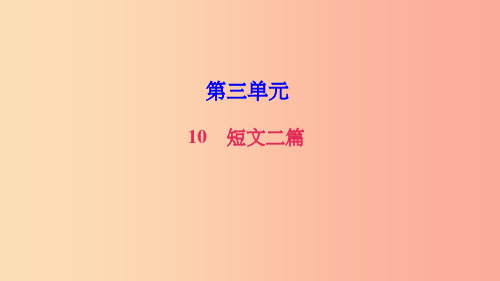 八年级语文上册 第三单元 10 短文二篇习题课件 新人教版