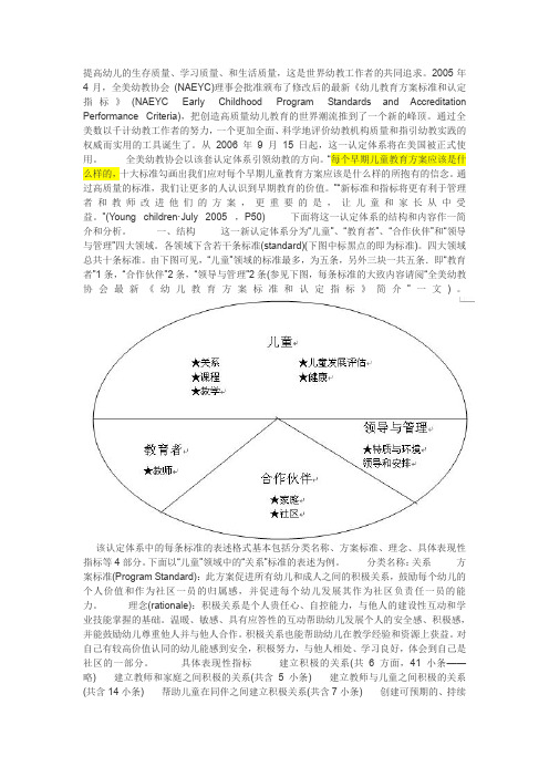 幼儿教育方案标准和认定指标