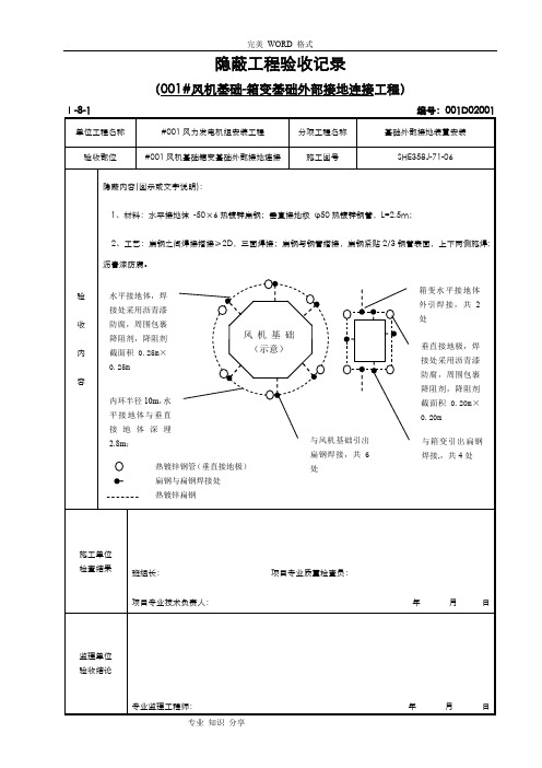 隐蔽工程验收记录文本[防雷接地]