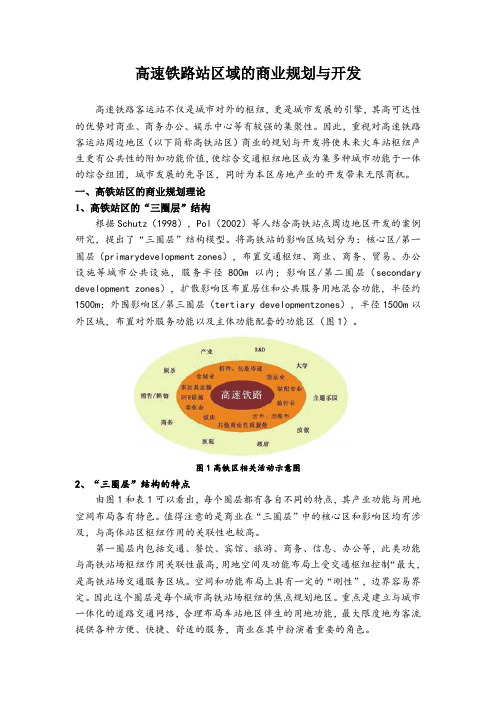 高速铁路站区域的商业规划与开发