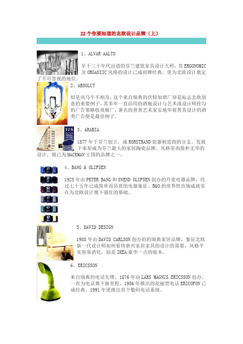 22个你要知道的北欧设计品牌