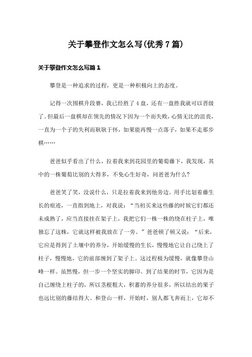 关于攀登作文怎么写(优秀7篇)