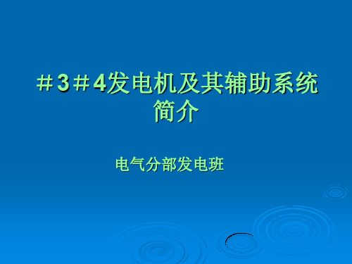 发电机及其辅助系统简介