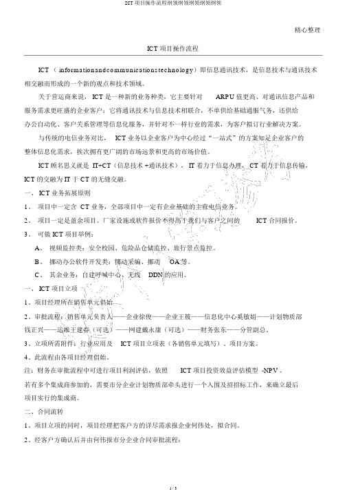 ICT项目操作流程大纲纲要大纲纲要纲要