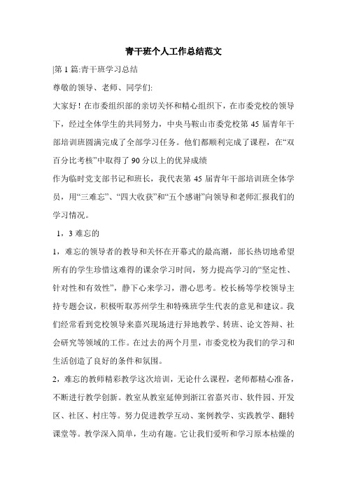 青干班个人工作总结范文.doc