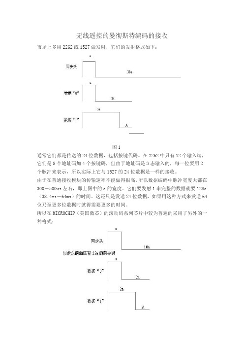 无线遥控的曼彻斯特编码的接收