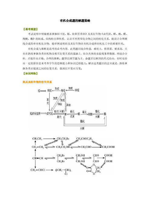 2020年高考化学总复习：有机合成题的解题策略(一本)