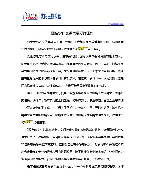 现在学什么语言最好找工作