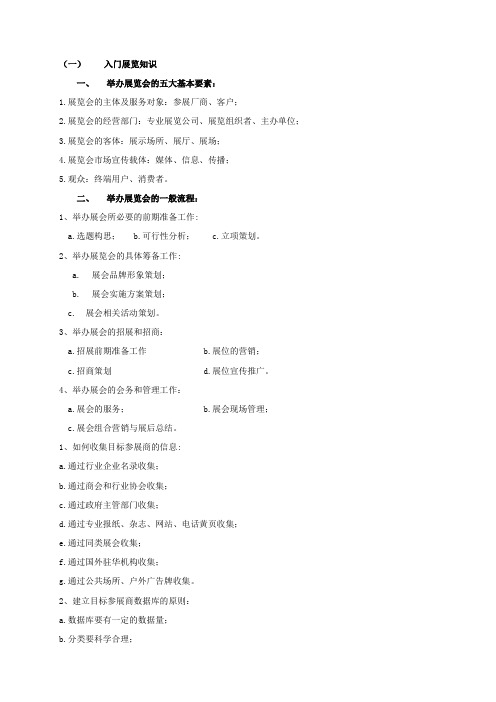 展览基础知识