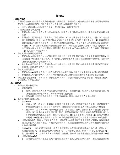 2020CPA 综合 复习资料 经济法