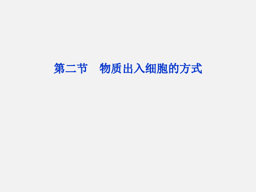 高考生物 总复习 第三章第二节物质出入细胞的方式 浙科版必修1