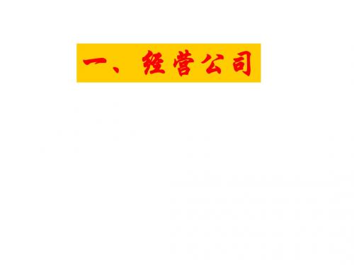 高一政治公司的经营