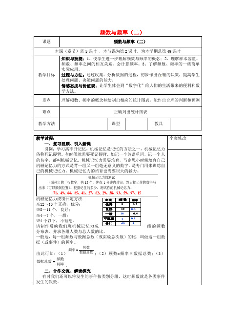 青岛初中数学九下6.2频数与频率word教案 (2)