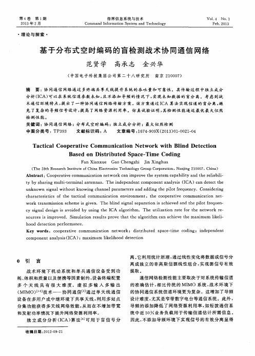 基于分布式空时编码的盲检测战术协同通信网络
