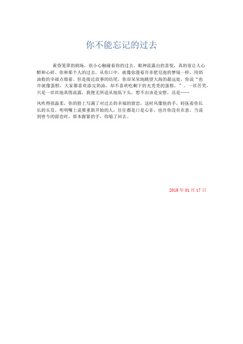 推荐作文 你不能忘记的过去-精品