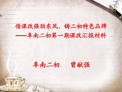阜南二初第一期课改汇报材料